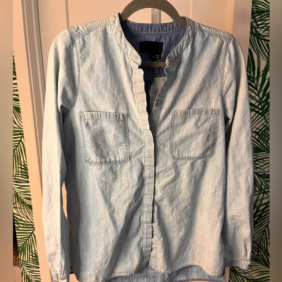 Vince Womens Chambray Patch Pocket Shirt XS - Picture 3 of 11